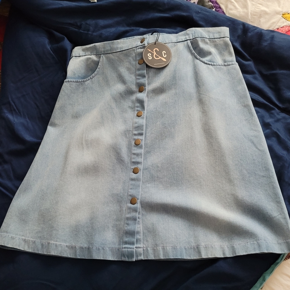 Denim Washed Skirt